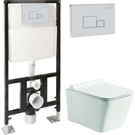 Инсталляция с подвесным безободковым унитазом SantiLine SL-5007+SL-01 фото 