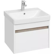 Тумба подвесная с раковиной Акватон Марти 55 см 1A263201MY010, белый глянцевый/дуб эндгрейн фото 