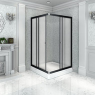 Душевое ограждение Радомир Дрим 110x100 см, черный/матовое фото 