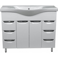 Тумба напольная с раковиной Стиль 100/6 см, белый фото 