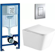 Инсталляция Grohe Rapid SL с подвесным безободковым унитазом SantiLine SL-5007 фото 