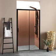 Душевая дверь Aquanet Pleasure AE60-N-160H200U-BT 160 см (стекло 8 мм) чёрный/прозрачное фото 