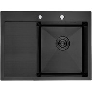 Кухонная мойка Gerhans K35848B-R 1 мм, PVD графит, Цвет производителя: графит фото 