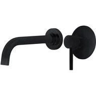 Смеситель для раковины настенный Abber Wasser Kreis AF8112B (со скрытой частью) чёрный матовый, Цвет производителя: чёрный матовый фото 