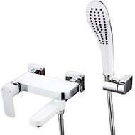 Смеситель для ванны с душевым гарнитуром Gappo G3248, белый/хром фото 