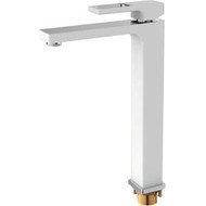 Смеситель для раковины высокий Gappo Futura G1017-2, белый/хром фото 