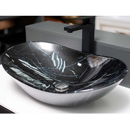 Раковина-чаша CeramaLux NC 60 см 7404BM, черный мрамор фото 