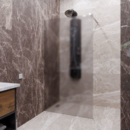 Душевая перегородка Радомир Walk-in 100 см (стекло 8 мм) с кронштейном в комплекте, хром/матовое фото 