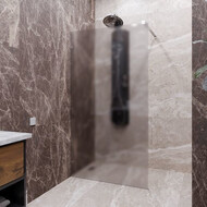 Душевая перегородка Радомир Walk-in 110 см (стекло 8 мм) с кронштейном в комплекте, хром/матовое фото 