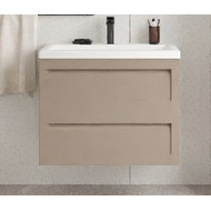 Тумба подвесная с раковиной Art&Max AM-Platino-580-2C-SO-CM 58 см, капучино матовый фото 