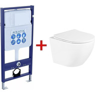 Инсталляция Aquatek Standart 50 INS-0000012 с подвесным безободковым унитазом BelBagno Uno BB3105CHR/SC фото 