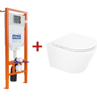 Инсталляция BelBagno BB002-80 с подвесным безободковым унитазом BelBagno Tre BB8001CHR/SC фото 