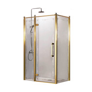 Душевое ограждение Azario Ontario AZ-NBB1231-L 120х90 см (стекло 8 мм) золото/прозрачное/узор фото 