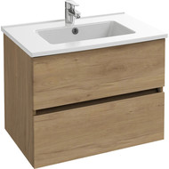 Тумба подвесная с раковиной Jacob Delafon Tolbiac 80 см EB2382-E75, дуб давос натуральный (раковина EXTA112-00) фото 