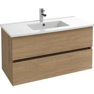 Тумба подвесная с раковиной Jacob Delafon Tolbiac 100 см EB2383-E75, дуб давос натуральный (раковина EXUA112-00) фото 