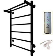 Полотенцесушитель электрический Тругор Пэк сп 1 ВГП с полкой П6 500х800 мм, чёрный (возможность скрытого подключения) 00-00042776 фото 