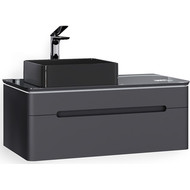 Тумба подвесная со столешницей Jorno Shine 100 см Shi.01.100/P/A, антрацит фото 