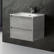 Тумба подвесная с раковиной BelBagno KRAFT-700-2C-SO-CG 70 см, Cemento Grigio фото 