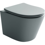 Унитаз подвесной ceramicanova Balearica Rimless CN6000MH с тонкой крышкой микролифт, антрацит матовый, Цвет производителя: серый фото 