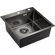 Кухонная мойка Emar EMB-117A PVD Nano Dark 1 мм, чёрный, Цвет производителя: чёрный фото 