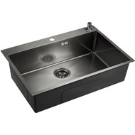 Кухонная мойка Emar EMB-125A PVD Nano Dark 1 мм, чёрный, Цвет производителя: чёрный фото 
