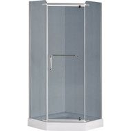 Душевое ограждение Loranto 100x100 см CS-816S B 100 (GRAY) сатин/серое фото 