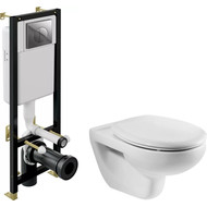 Инсталляция Cersanit Black с подвесным унитазом Roca Mateo 346200000 с тонкой крышкой дюропласт фото 