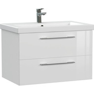 Тумба подвесная с раковиной Cersanit Lara 70 см 64135, 2 ящика, белый фото 