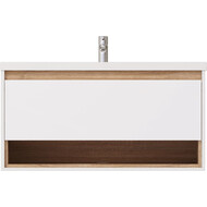 Тумба подвесная с раковиной Mirsant Scandy 100 см, белый фото 