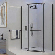 Душевое ограждение Veconi Rovigo 100x100 см RV36B-100-01-C5, чёрный/прозрачное фото 
