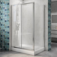 Душевое ограждение BelBagno 120x80 см DUE-AH-1-120/80-C-CR, хром/прозрачное фото 