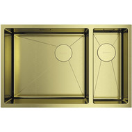 Мойка кухонная Omoikiri Taki 69-2-U/IF SIDE LG-L (4997051) 1,2 мм, светлое золото, Цвет производителя: светлое золото фото 