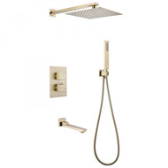 Душевая система для ванны с термостатом Abber Daheim AF8250G, золото матовое фото 
