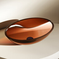 Раковина-чаша прозрачная Abber Kristall 50 см AT2802Opal, красный фото 