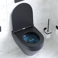 Унитаз подвесной Am.Pm Spirit V2.0 FlashClean C701700MBSC с сиденьем микролифт, черный матовый фото 