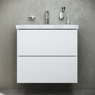 Тумба подвесная с раковиной Am.Pm Gem 60 см M90FHX06022WG, белый глянец, Цвет фасада: белый фото 