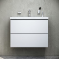 Тумба подвесная с раковиной Am.Pm Gem 75 см M90FHX07522WG, белый глянец, Цвет фасада: белый глянцевый фото 