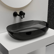 Раковина-чаша прозрачная Abber Kristall 60 см AT2805Onyx, черный фото 