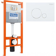 Инсталляция для унитаза BelBagno BB001-120/BB014-SR-BIANCO (кнопка Sfera, цвет белый) фото 