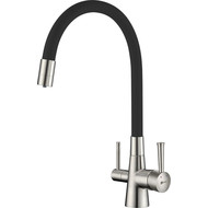 Смеситель для кухни Lemark Comfort LM3075BN-Black, никель/черный фото 