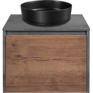 Тумба подвесная со столешницей Vincea Mesa 60 см VMC-2MS600TB, бетон/дуб табак фото 