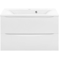 Тумба подвесная с раковиной Vincea Mia 75 см VMC-2MA750GW (раковина белая VCB-3M750W), белый глянец фото 