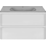 Тумба подвесная с раковиной Vincea Vico 80 см VMC-2V800GW (раковина серая VCB-2VP800G), белый глянец фото 