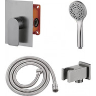 Смеситель для душа BelBagno Nova с душевым гарнитуром, сатин фото 