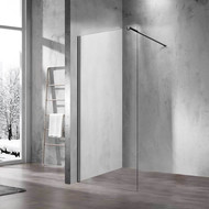 Душевая перегородка Vincea Walk-In 80 см VSW-1H800CLGM (стекло 8 мм) с кронштейном в комплекте, вороненая сталь/прозрачное фото 