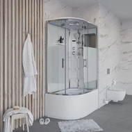 Гидробокс Niagara Ultra NG-310-01R 120x80 см, хром/прозрачное/матовое (безсиликоновая сборка) фото 