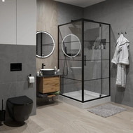 Душевое ограждение Niagara Nova 100x100 см NG-0200-08 BLACK, черный/прозрачное фото 