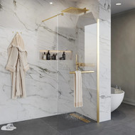 Душевая перегородка Niagara Nova 110 см NG-641-11GOLD с кронштейном, золото/прозрачное фото 