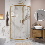 Душевое ограждение Niagara Nova 100x100 см NG-6407-08, золото/прозрачное фото 