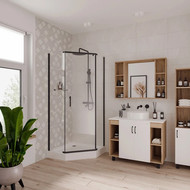 Душевое ограждение Niagara Nova 90x90 см NG-6805-08 BLACK, черный/прозрачное фото 